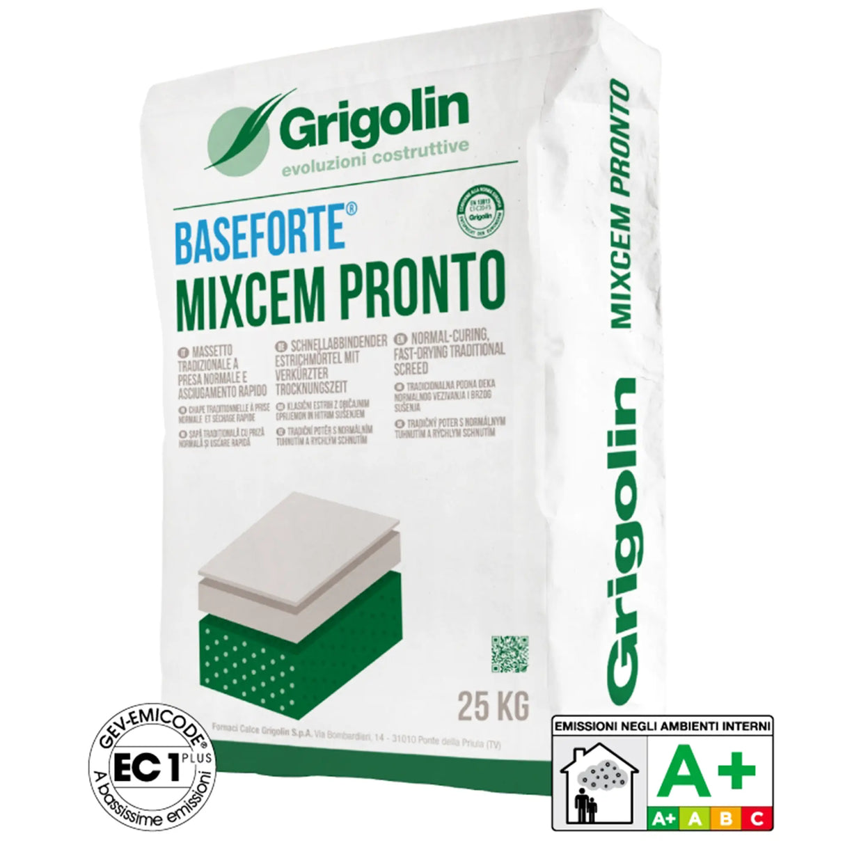 Massetto Tradizionale Grigolin BaseForte Mixcem Pronto 25kg