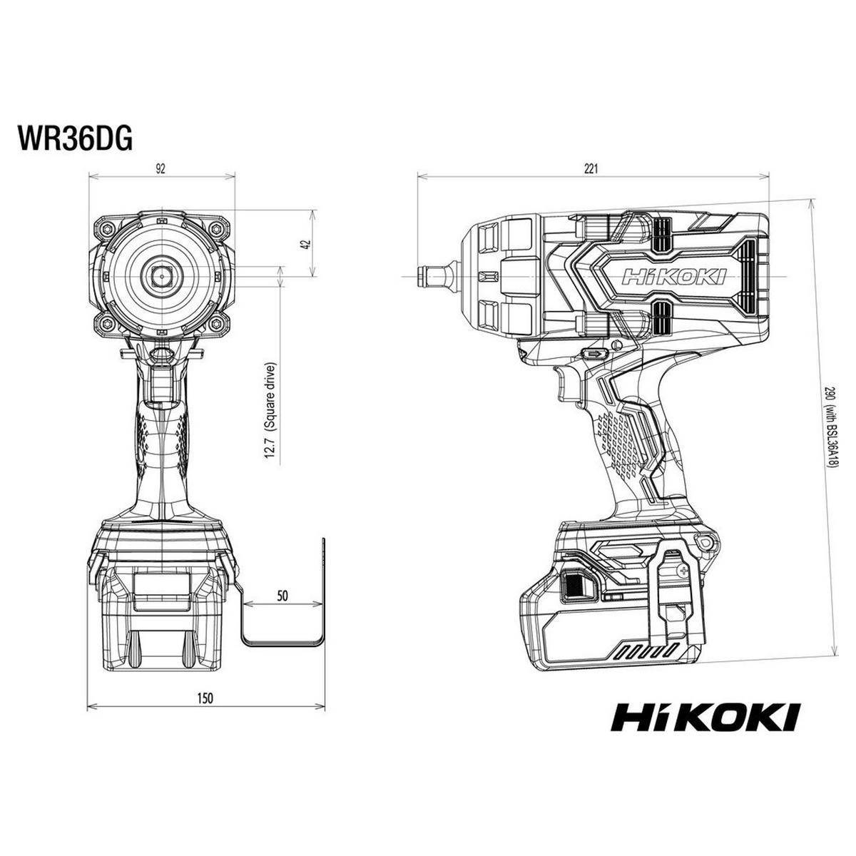 WR36DGWRZ - HiKOKI WR36DGWRZ 36V Impact Wrench - Image 8