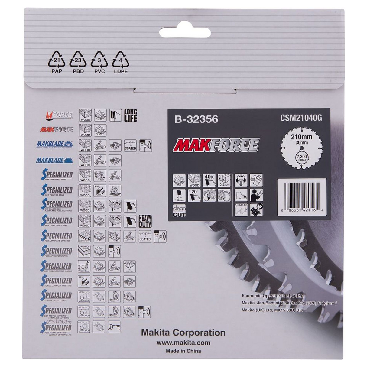 B-32356 - Circular Blade Makita B-32356 210mm 40T - Image 4