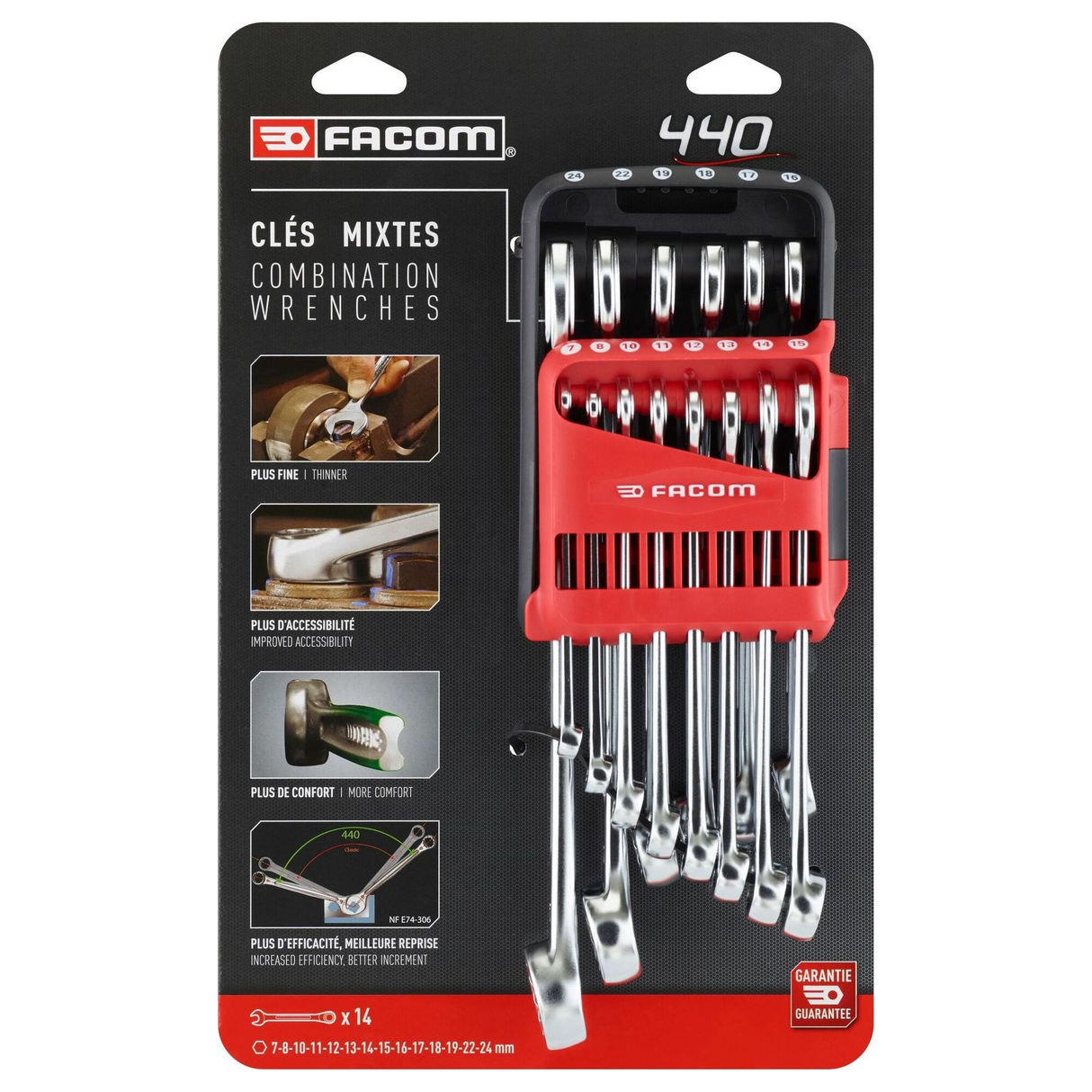 440.JP14PB - Facom 440 Performance 14-Piece Combination Wrench Set - Image 4