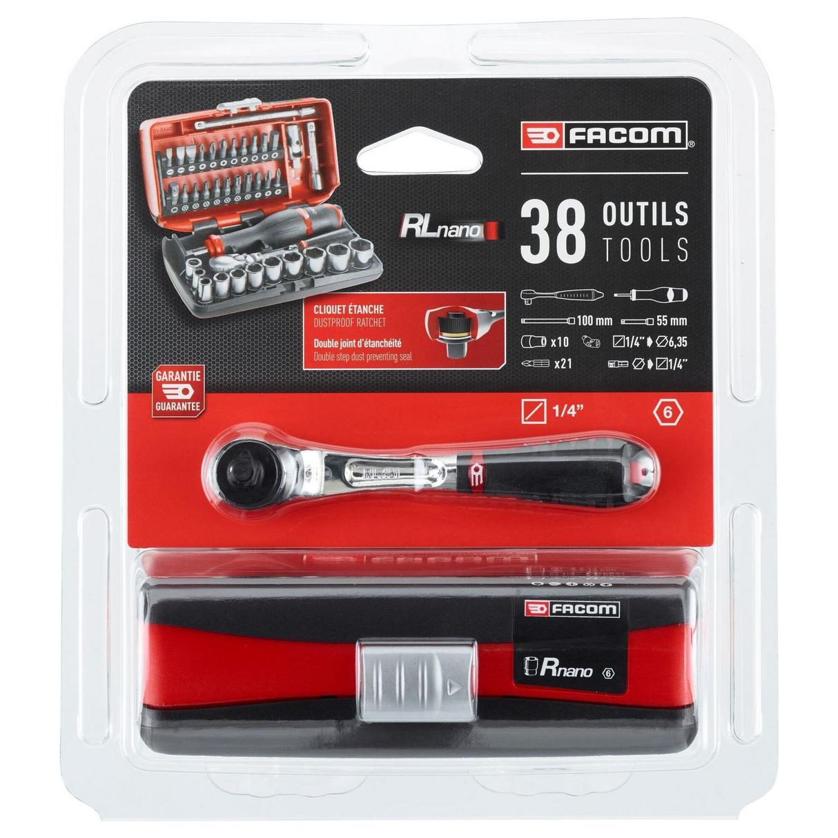 RL.NANO1PB - Facom RL.NANO1PB 1/4" Socket Wrench Set 38 Pieces - Image 5