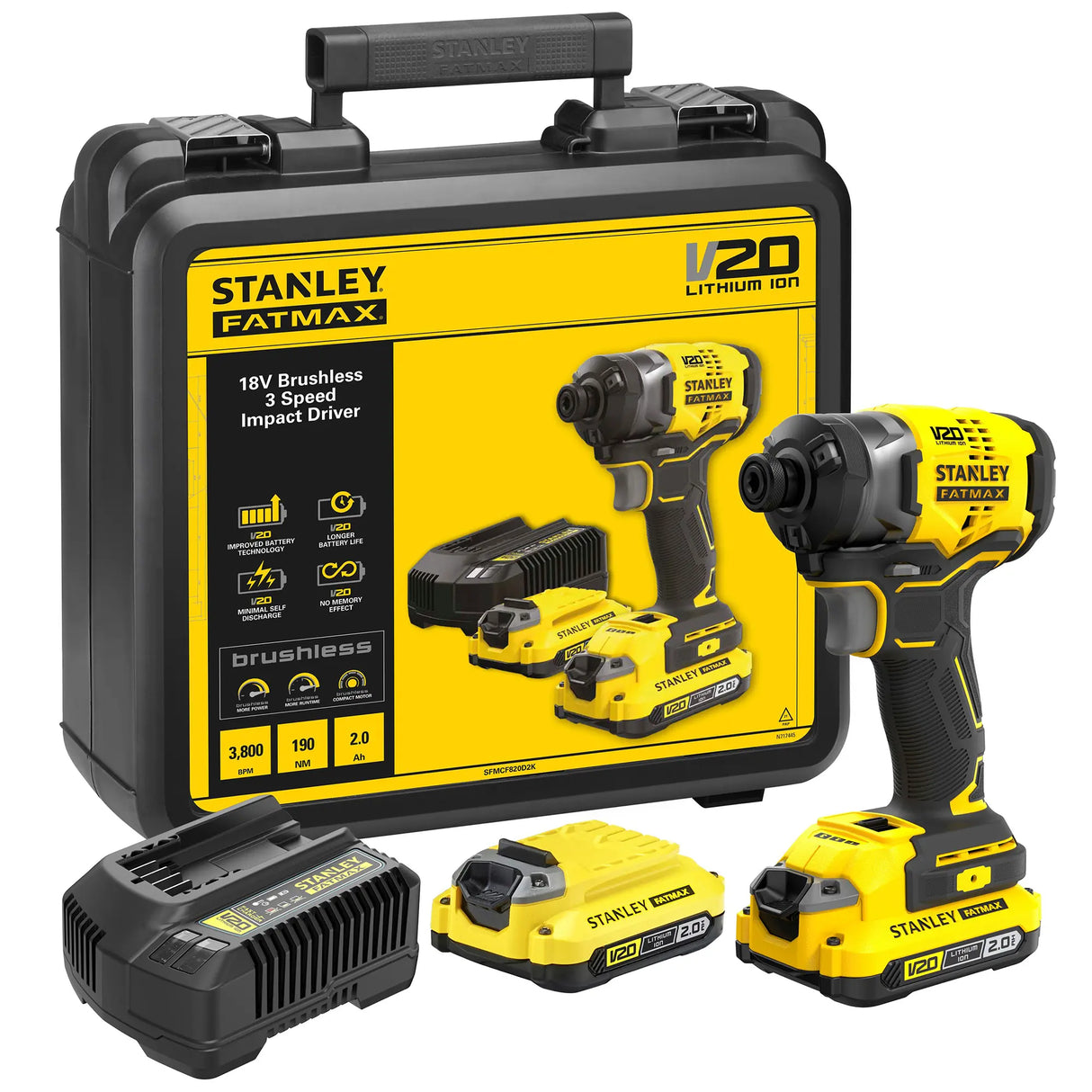 Avvitatore a Impulsi Stanley SFMCF820D2K-QW 20V 2Ah