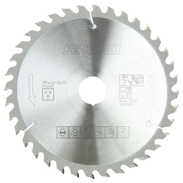 752437 - HiKOKI 752437 190x30mm Z36 Alternating Teeth Wood Saw Blade