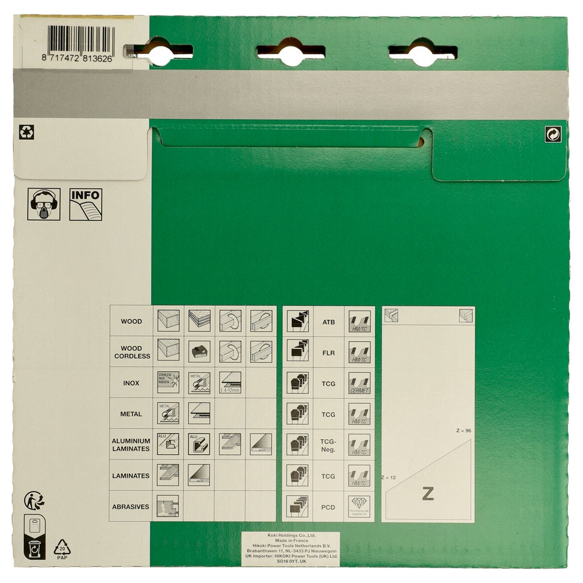 752437 - HiKOKI 752437 190x30mm Z36 Alternating Teeth Wood Saw Blade - Image 2