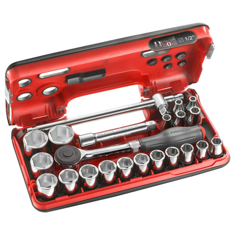 S.360DBOX4PB - Facom S.360DBOX4PB 1/2" Socket Set with Ratchet (22 pcs)