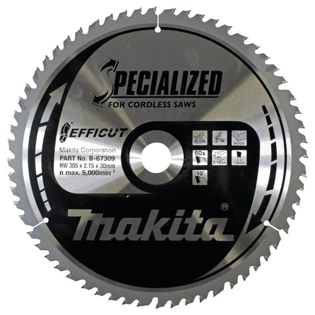 B-67309 - Efficut TCT Blade Makita B-67309 305x30mm 60 Teeth - Image 2