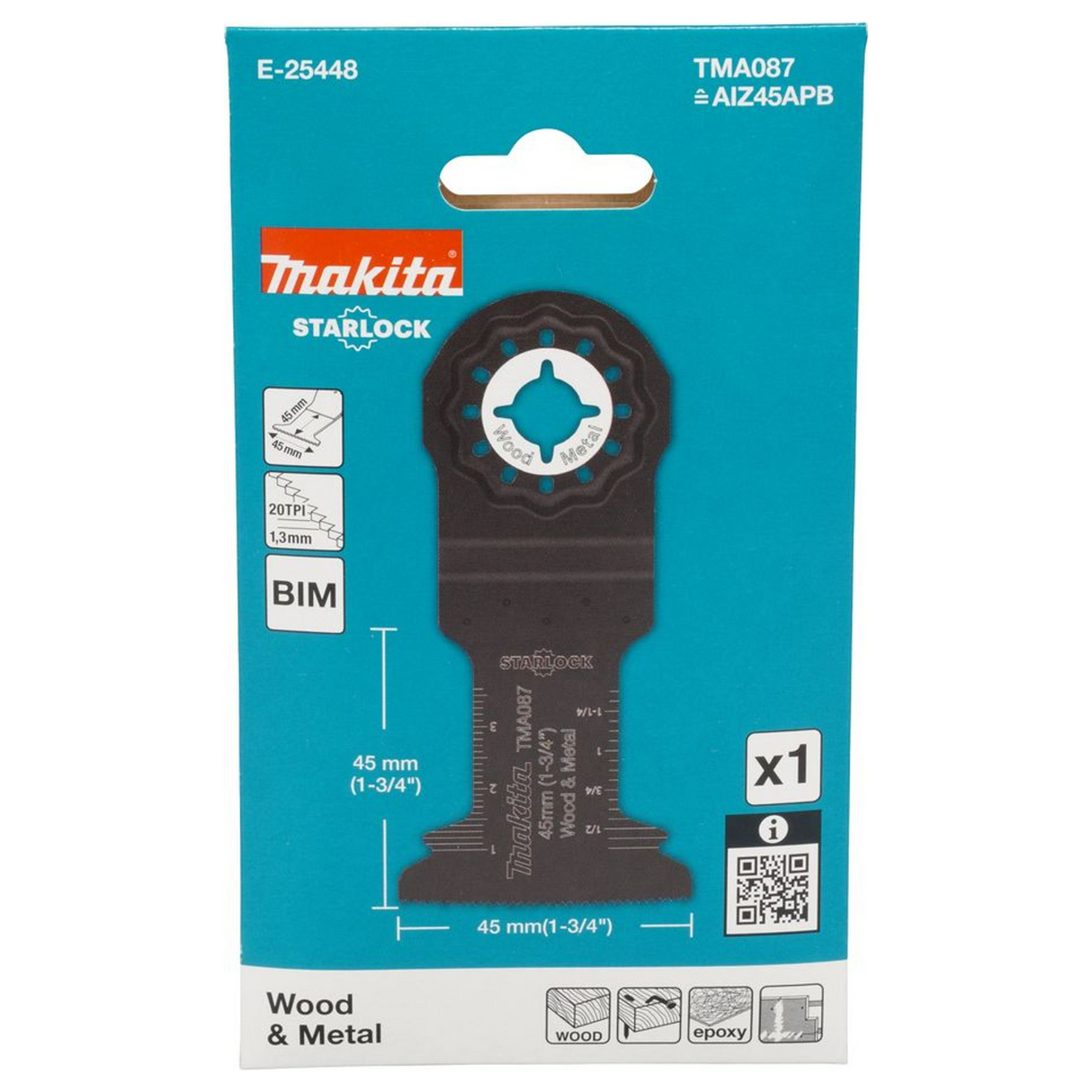 E-25448 - Starlock Blade Makita E-25448 BiM 45mm for Wood and Metal - Image 3