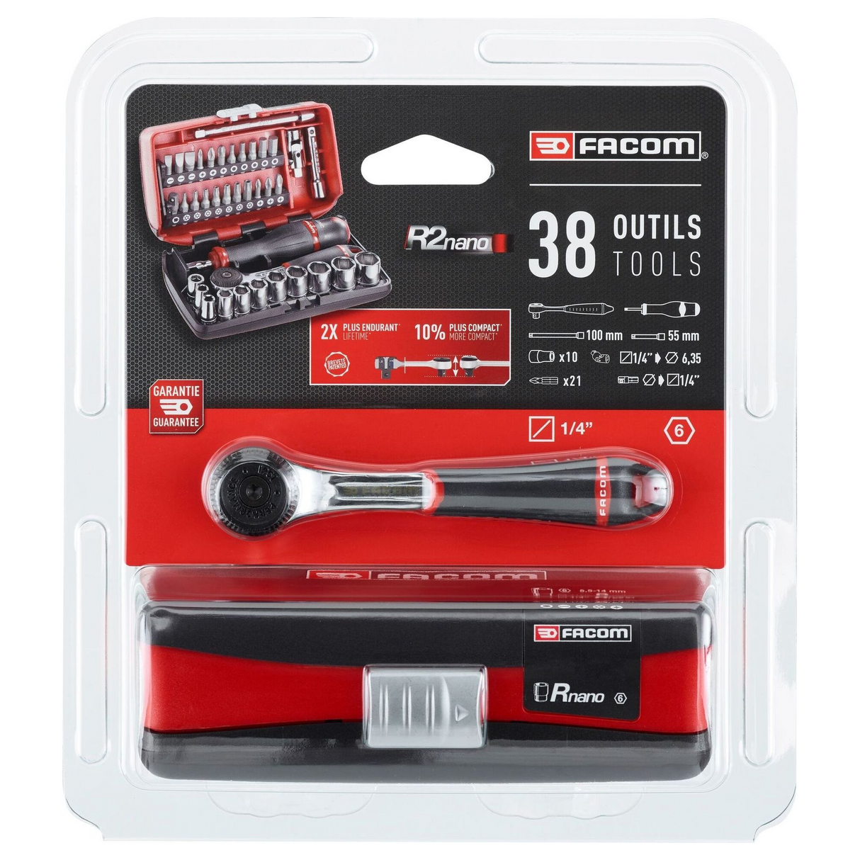 R2NANOPB - Facom R2NANOPB 1/4" Socket Wrench Set 38 Pieces - Image 9