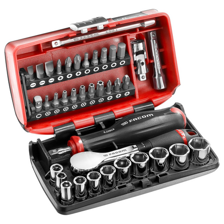 R.181NANOPB - Facom R.181NANOPB 1/4" NANO Socket Wrench Set 38 pieces