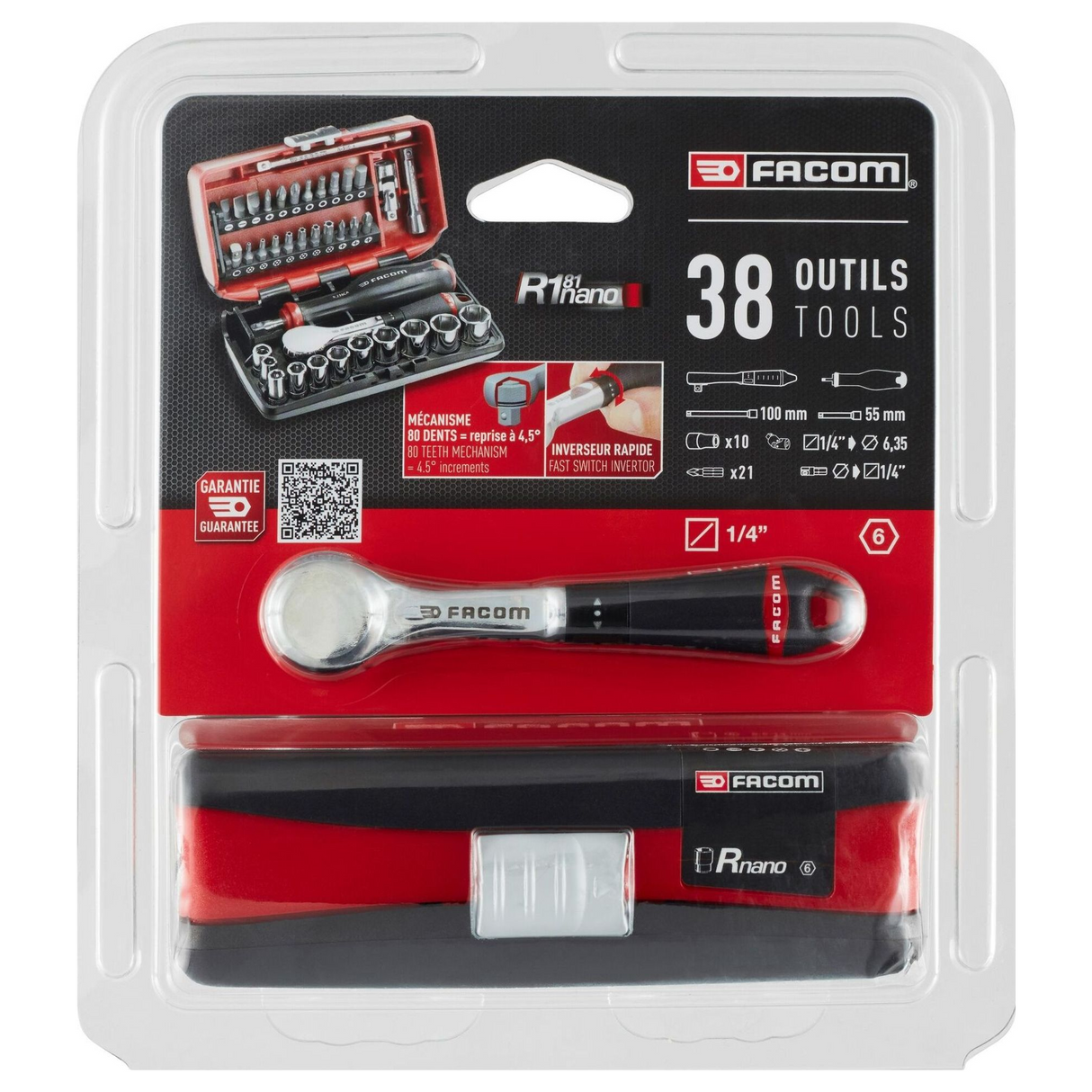 R.181NANOPB - Facom R.181NANOPB 1/4" NANO Socket Wrench Set 38 pieces - Image 15