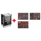 U05191627 - Carrello USAG 519 RS6/3NMA con Assortimento Autoriparazione 495 MAA 155 pz