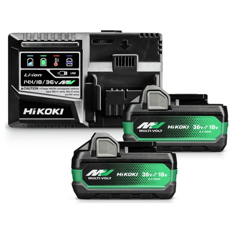 UC18YSL3WHZ - BoosterPack HiKOKI UC18YSL3WHZ 2 Multi Volt Batteries BSL36A18X 36V/18V 2.5Ah/5.0Ah + Battery Charger