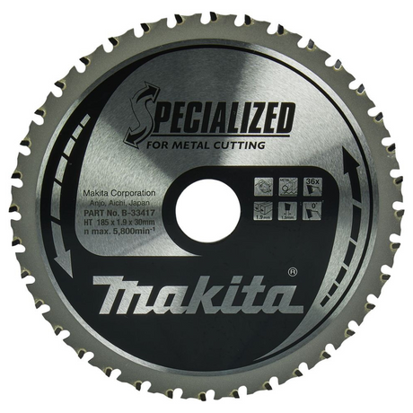 B-33417 - Lama per Sega Circolare Makita B-33417 Specialized T.C.T 185mm 36T - Immagine 2