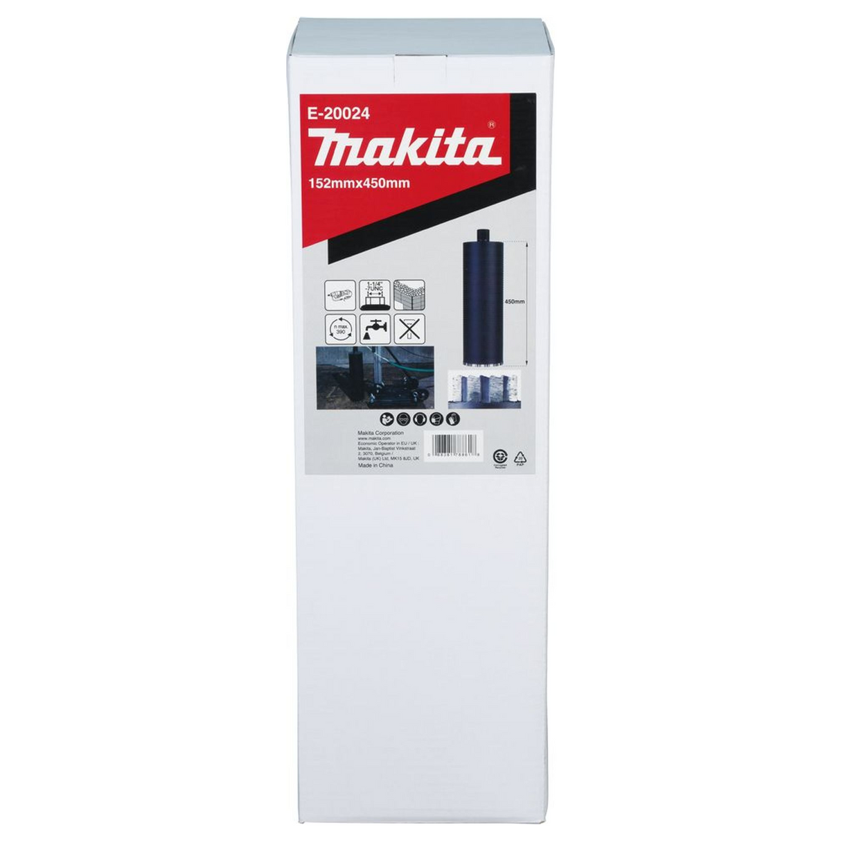 Corona Diamantata Makita E-20024 152x450mm Wet 1-1/4"UNC