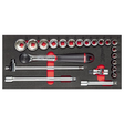 U05191068 - Modulo Spugna USAG 519 M 613CEAX Assortimento Chiavi Bussola 22 Pezzi
