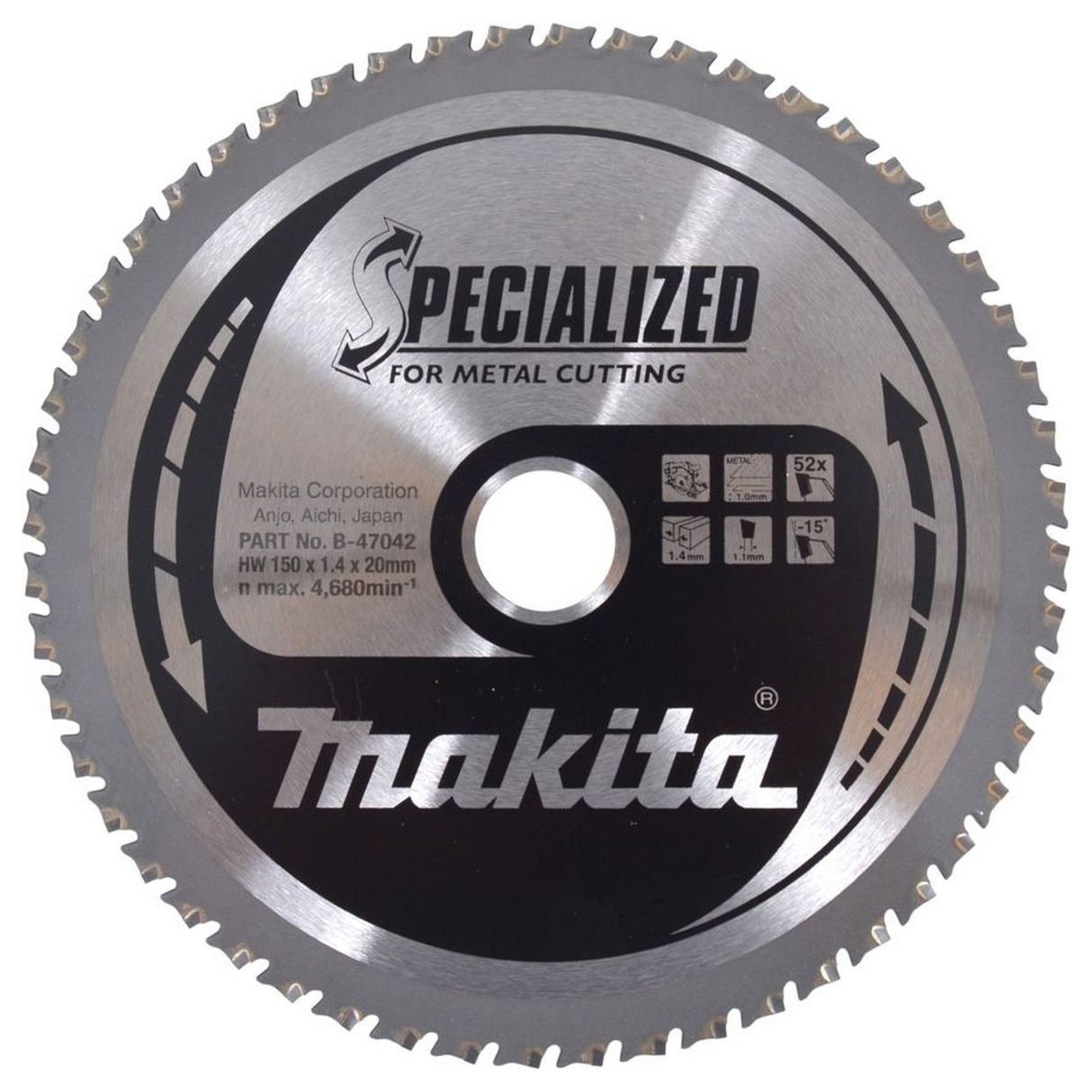B-47042 - Circular Saw Blade Makita B-47042 Specialized TCT 150mm 52T - Image 2