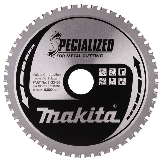 B-33451 - Lama Specialized TCT Makita B-33451 185x30mm 48T - Immagine 2